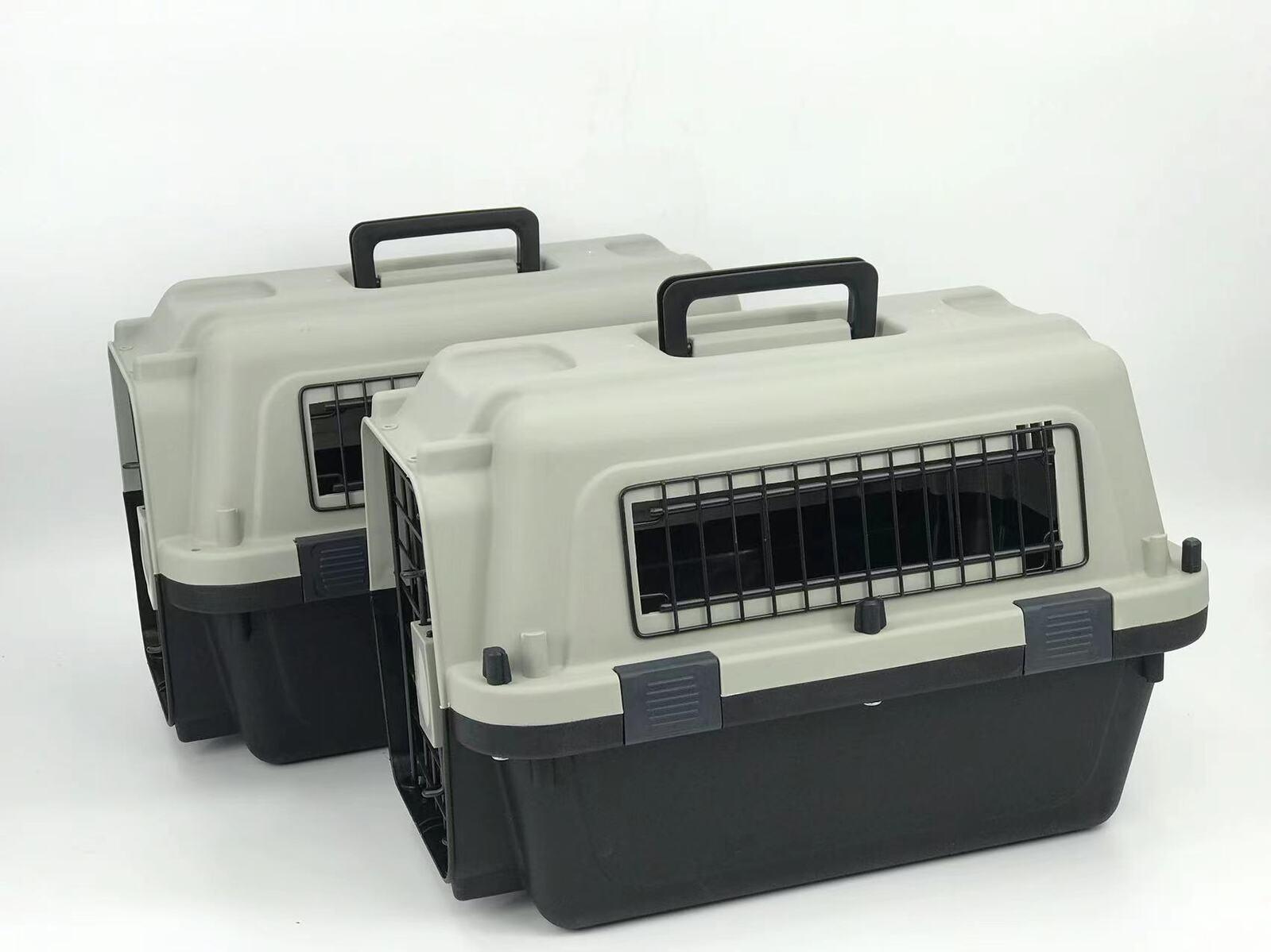 YES4PETS Medium Portable Pet Dog Cat Carrier Travel Bag Cage House Safety Lockable Kennel Grey - Pets Gear