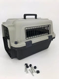 YES4PETS Medium Portable Pet Dog Cat Carrier Travel Bag Cage House Safety Lockable Kennel Grey - Pets Gear