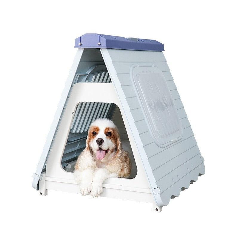 YES4PETS Small Foldable Plastic Pet Dog Puppy Cat House Kennel Blue - Pets Gear