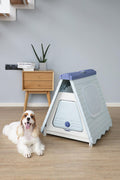 YES4PETS Small Foldable Plastic Pet Dog Puppy Cat House Kennel Blue - Pets Gear