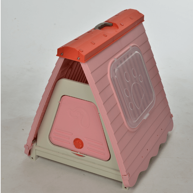 YES4PETS Small Foldable Plastic Pet Dog Puppy Cat House Kennel Pink - Pets Gear