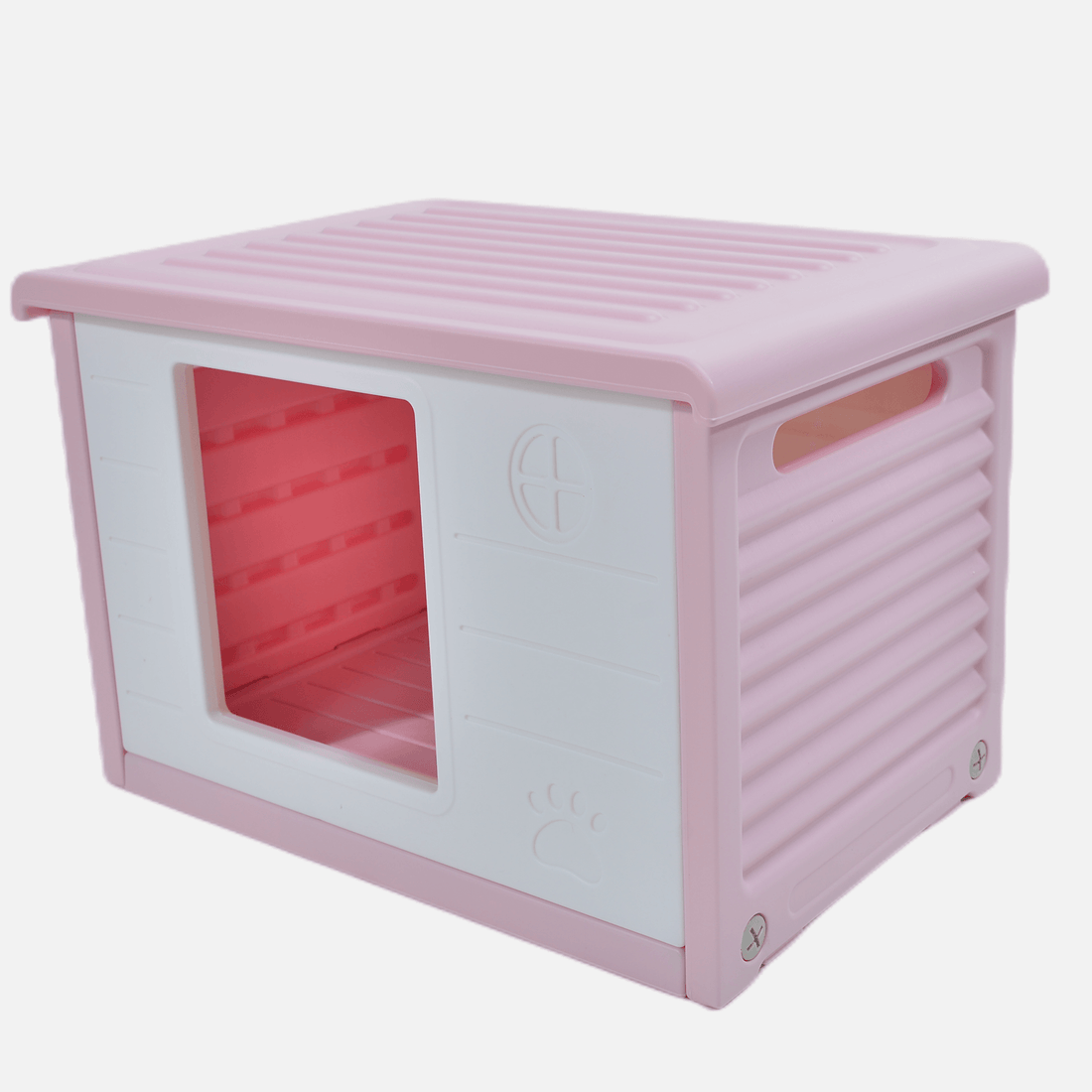 YES4PETS Small Plastic Pet Dog Puppy Cat House Kennel Pink - Pets Gear