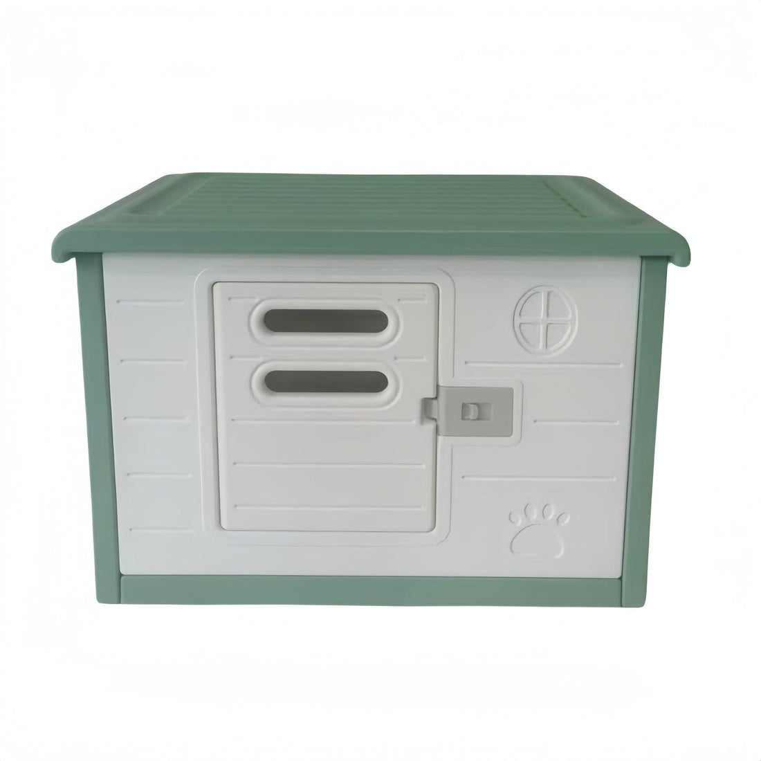 YES4PETS Small Plastic Pet Dog Puppy Cat House Kennel With Door Green - Pets Gear