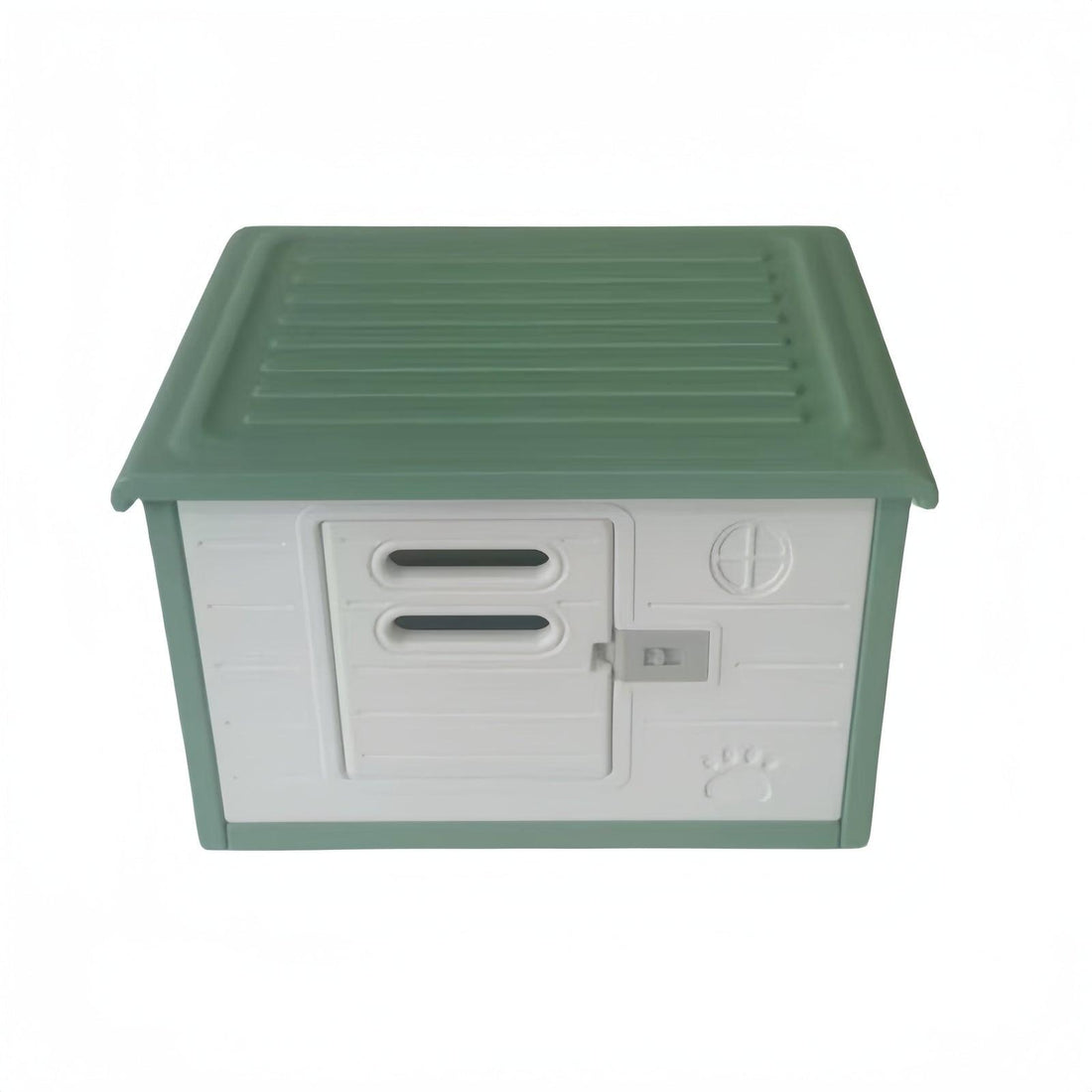 YES4PETS Small Plastic Pet Dog Puppy Cat House Kennel With Door Green - Pets Gear